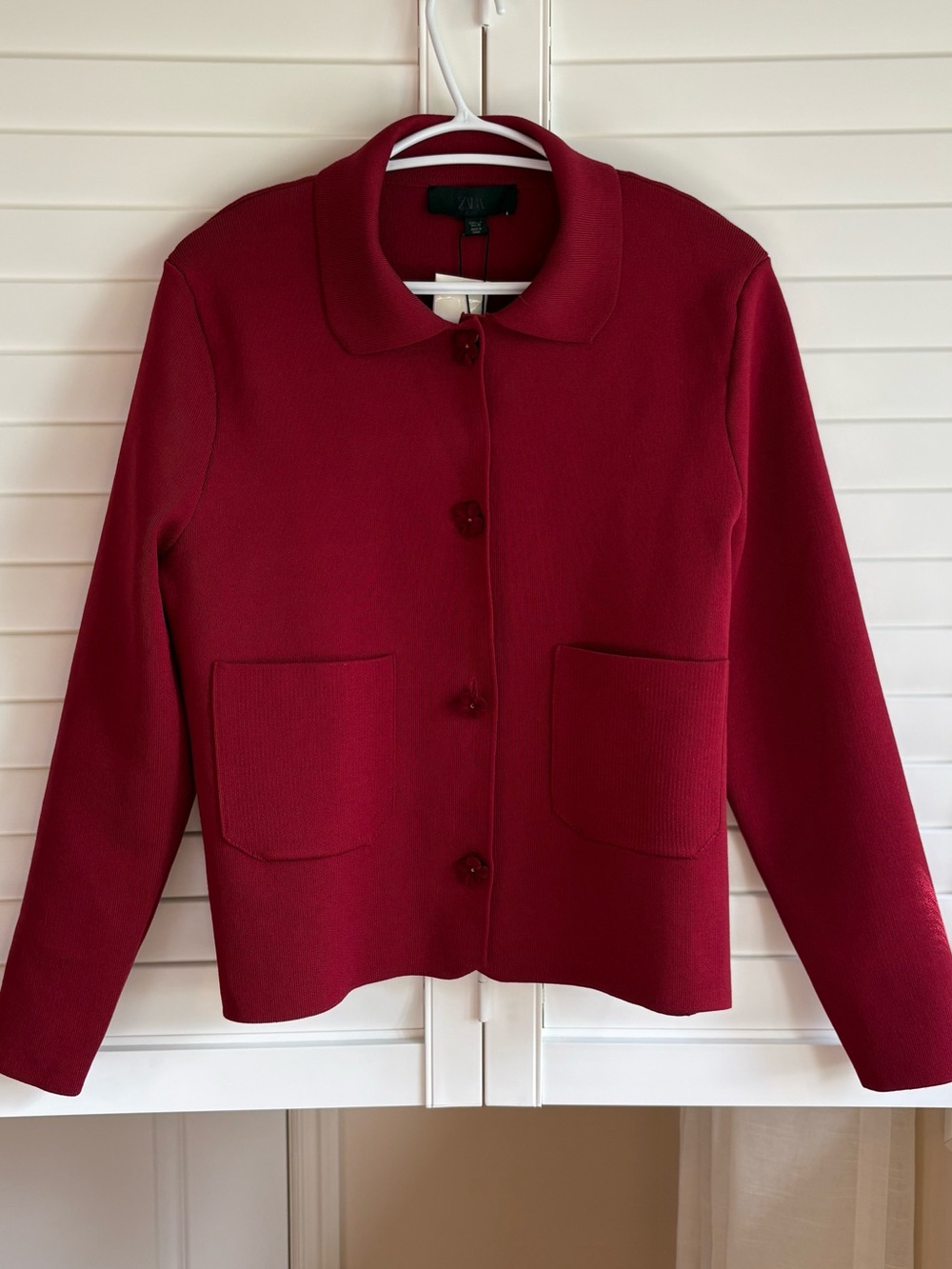 Zara cardigan sweater, red, size large NWT